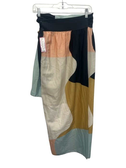 Mara Hoffman SWIM Size M Black, White, Multi Cotton Tie Wrap Color Block Skirt Black, White, Multi / M