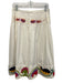 Etro Size 42 White & Multi Cotton Midi Back Zip Embroidered Skirt White & Multi / 42