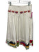Etro Size 42 White & Multi Cotton Midi Back Zip Embroidered Skirt White & Multi / 42
