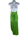 Staud Size S Lime Green Viscose Sleeveless Halter Top Wrap Midi Dress Lime Green / S