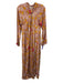 Natalie Martin Size S Pink, Yellow, Red Silk Long Sleeve Floral Print Maxi Dress Pink, Yellow, Red / S