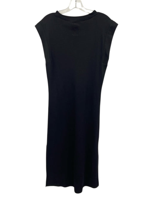 Anna Cate Size XS Black Cotton Sleeveless V Neck T Shirt Midi Dress Black / XS