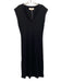 Anna Cate Size XS Black Cotton Sleeveless V Neck T Shirt Midi Dress Black / XS
