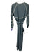 Guadalupe Size S Blue & White Cotton Long Sleeve Embroidered Snap Up Midi Dress Blue & White / S