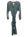 Guadalupe Size S Blue & White Cotton Long Sleeve Embroidered Snap Up Midi Dress Blue & White / S