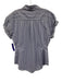 Frame Size S Blue & White Cotton Cap Sleeve Stripe Buttons Blouse Top Blue & White / S