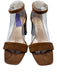 J. McLaughlin Shoe Size 9 Brown Suede Midi Block Heel Tortoiseshell Sandals Brown / 9