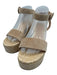 Gianvito Rossi Shoe Size 39.5 Beige Suede Jute Sandal Ankle Buckle Wedges Beige / 39.5