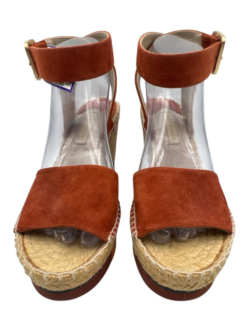 Paloma Barcelo Shoe Size 39 Red, Orange, & Beige Suede Espadrille Stripe Wedges Red, Orange, & Beige / 39