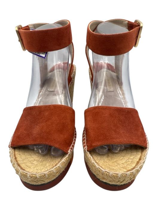 Paloma Barcelo Shoe Size 39 Red, Orange, & Beige Suede Espadrille Stripe Wedges Red, Orange, & Beige / 39