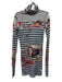 Jean Paul Gaultier Size L Gray, Blue, Multi Polyamide Mesh Stripes & Fruit Dress Gray, Blue, Multi / L