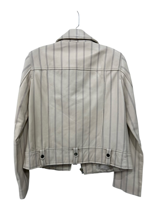 Derek Lam 10 Crosby Size 2 Cream & Brown Lamb leather Silver Hardware Jacket Cream & Brown / 2