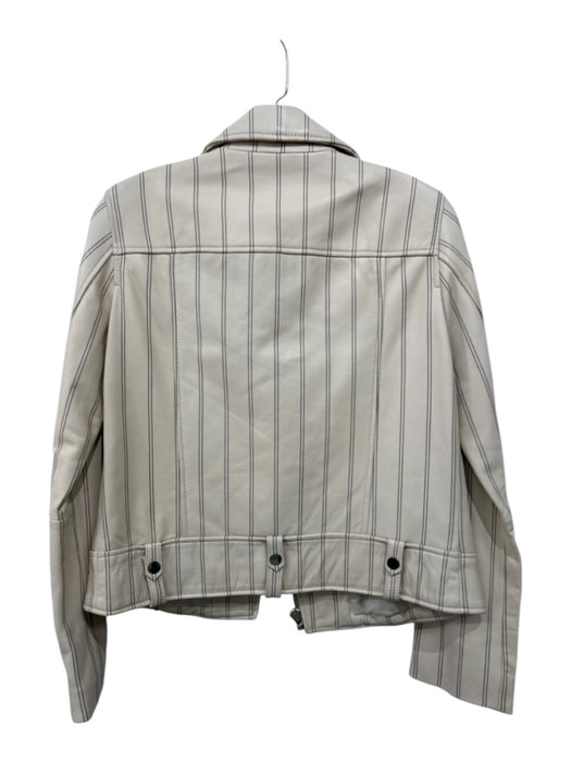 Derek Lam 10 Crosby Size 2 Cream & Brown Lamb leather Silver Hardware Jacket Cream & Brown / 2