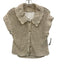Free People Size M White Cotton Knit Short Sleeve Button Up Top White / M