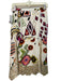 Etro Size 40 White & Multi Silk Velvet Detail Abstract Side Zip Midi Skirt White & Multi / 40