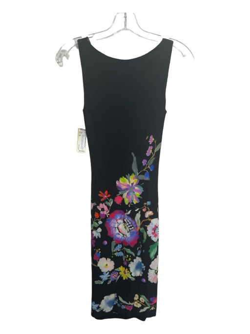 Etro Size 40 Black & Multi Viscose Floral Cowl Neck Sleeveless Dress Black & Multi / 40