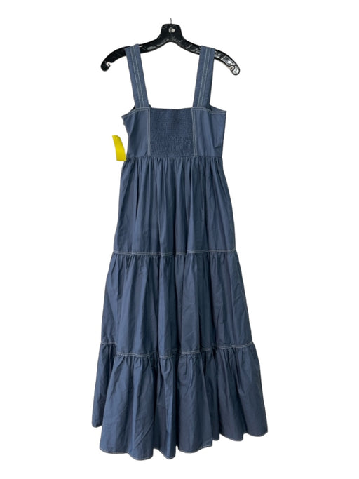 Hunter Bell Size XS Slate Blue Cotton Square Neck Sleeveless Tiered Dress Slate Blue / XS