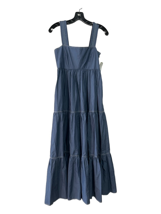 Hunter Bell Size XS Slate Blue Cotton Square Neck Sleeveless Tiered Dress Slate Blue / XS