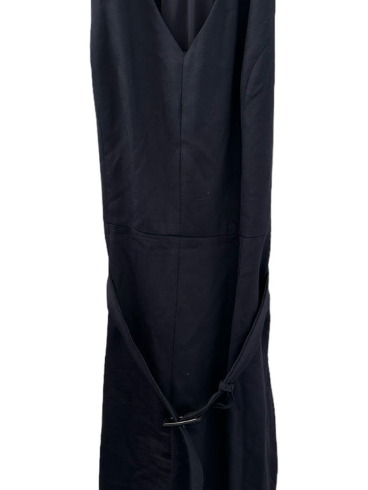 Tory Burch Size 14 Navy Wool Blend Sleeveless Belted Jumper Navy / 14