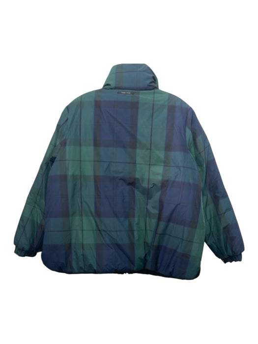 Barbour Size 16 Black, Blue, Green Polyester Blend Reversable Plaid Jacket Black, Blue, Green / 16