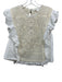 Veronica Beard Size 16 White & Cream Cotton Ruffle Cap Sleeve Keyhole Back Top White & Cream / 16