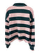 Tuckernuck Size L Green & Light Pink Cotton Blend Long Sleeve Striped Rugby Top Green & Light Pink / L
