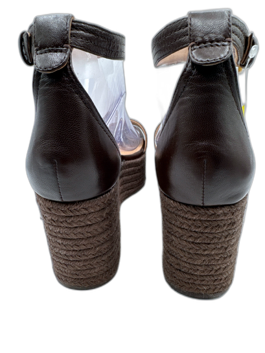 Veronica Beard Shoe Size 8 Dark Chocolate Brown Leather Upper Platform Sandals Dark Chocolate Brown / 8