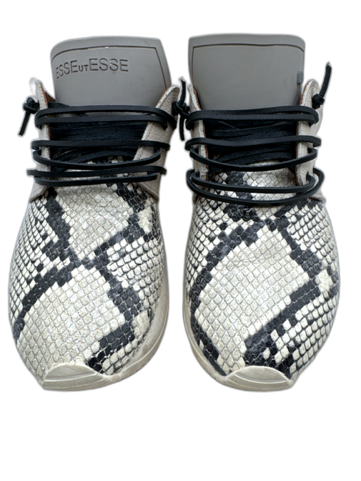 Esse Ut Esse Shoe Size 39 Beige & Black Leather Upper Snakeskin Detail Sneakers Beige & Black / 39