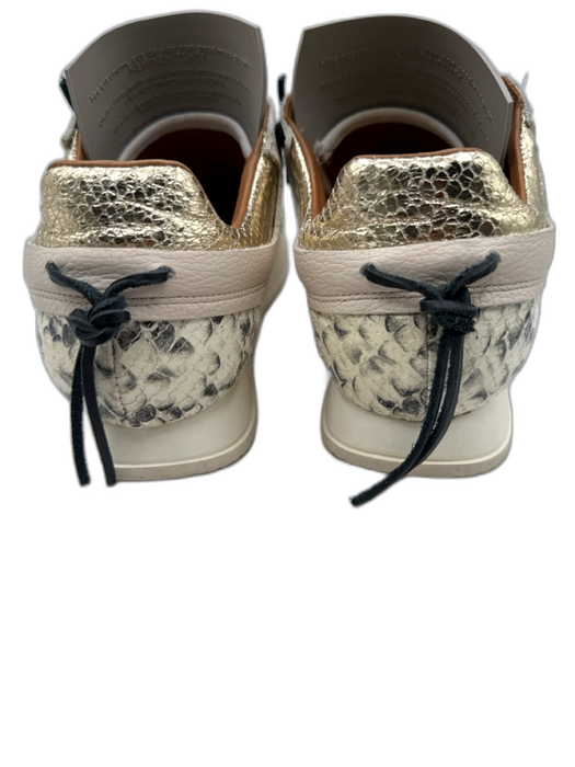 Esse Ut Esse Shoe Size 39 Beige & Black Leather Upper Snakeskin Detail Sneakers Beige & Black / 39