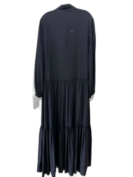 Tibi Size 10 Black Silk neck tie Gathered Maxi Dress Black / 10