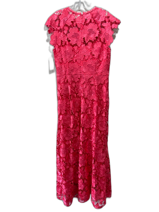 Shoshanna Midnight Size 12 Coral Pink Polyester Lace Overlay Flowers column Gown Coral Pink / 12