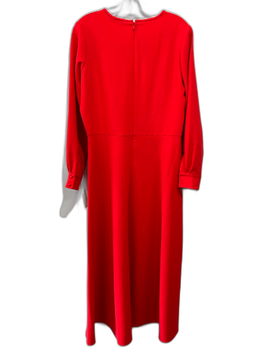 Hunter Bell Size 10 Red Polyester Blend Gathered Button Cuff Maxi Dress Red / 10