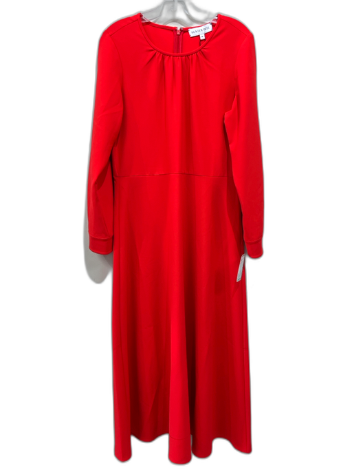 Hunter Bell Size 10 Red Polyester Blend Gathered Button Cuff Maxi Dress Red / 10