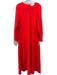 Hunter Bell Size 10 Red Polyester Blend Gathered Button Cuff Maxi Dress Red / 10