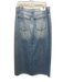 Pistola Size M Light Wash Cotton Distressed Front Slit Midi Skirt Light Wash / M