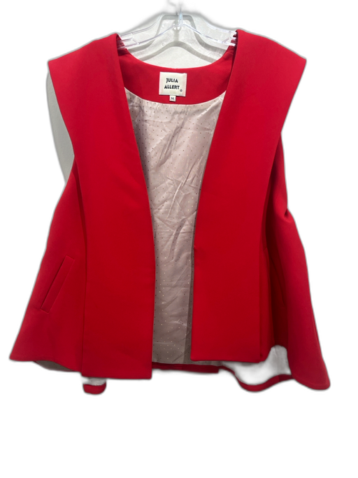 Julia Allert Size M Red Viscose Blend Gathered Detail Side Pockets Vest Red / M