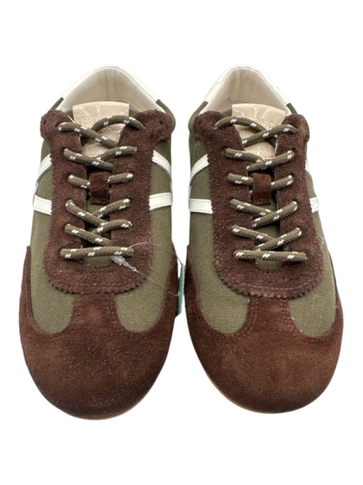 Veronica Beard Shoe Size 9 olive green, brown, cream Canvas & Suede Sneakers olive green, brown, cream / 9