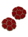 Olivia Dar Red & Gold Beaded Flower Post Back Earrings Red & Gold
