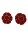 Olivia Dar Red & Gold Beaded Flower Post Back Earrings Red & Gold