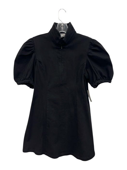 Hyacinth House Size Large Black Cotton Denim Cotton Blend Zip Front Collar Dress Black / Large