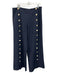 Tory Burch Size Est L Navy Blue & White High Rise Button Detail Side Zip Pants Navy Blue & White / Est L