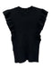 Milly Size Est M Black Ruffle Cascade Cable Knit Ribbed Top Black / Est M