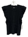 Milly Size Est M Black Ruffle Cascade Cable Knit Ribbed Top Black / Est M