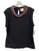 Cinq a Sept Size Medium Black & Multi Cotton Sleeveless Heathered Top Black & Multi / Medium