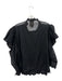 Farm Rio Size XL Black Cotton Long puff sleeve Lace Detail Pintuck Top Black / XL