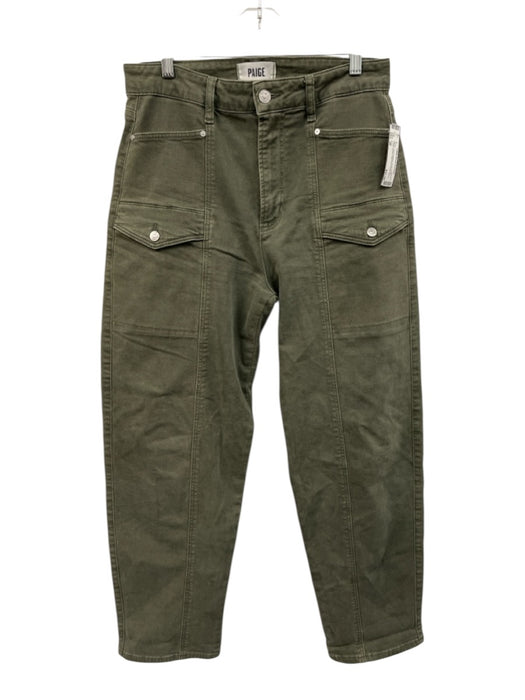 Paige Size 29 Dusty Green Cotton Denim High Rise Cargo Barrel Leg Jeans Dusty Green / 29