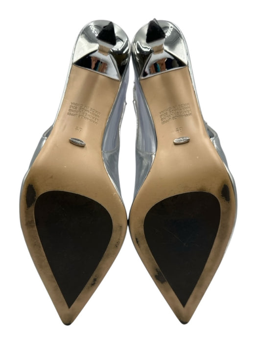 Tony Bianco Shoe Size 8.5 Silver Metallic Leather Lined Pointed Toe Pumps Silver Metallic / 8.5