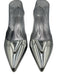 Tony Bianco Shoe Size 8.5 Silver Metallic Leather Lined Pointed Toe Pumps Silver Metallic / 8.5