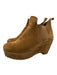 Pedro Garcia Shoe Size 39 Tan Brown Suede Upper Rods Chelsea Platform Booties Tan Brown / 39