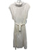Porridge Size Large Cream White Rayon Blend Cap Sleeve Mock Collar Dress Cream White / Large
